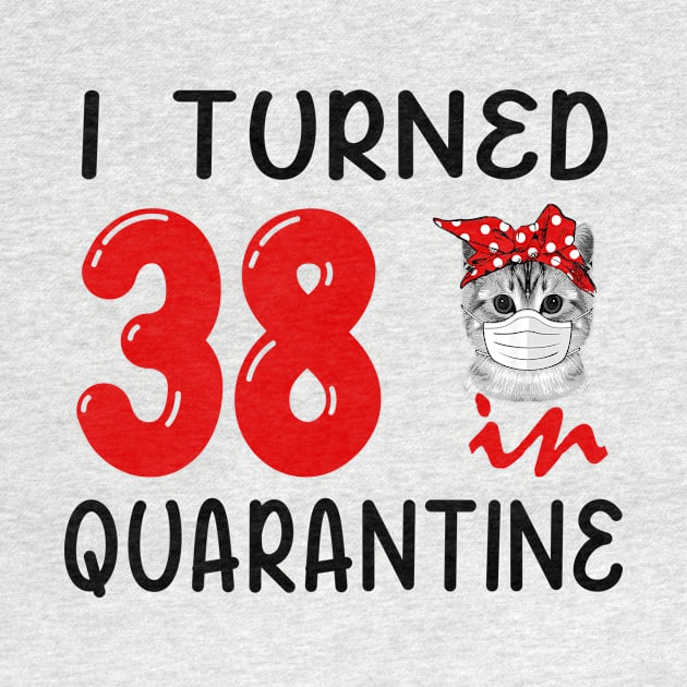 I Turned 38 In Quarantine Funny Cat Facemask by David Darry